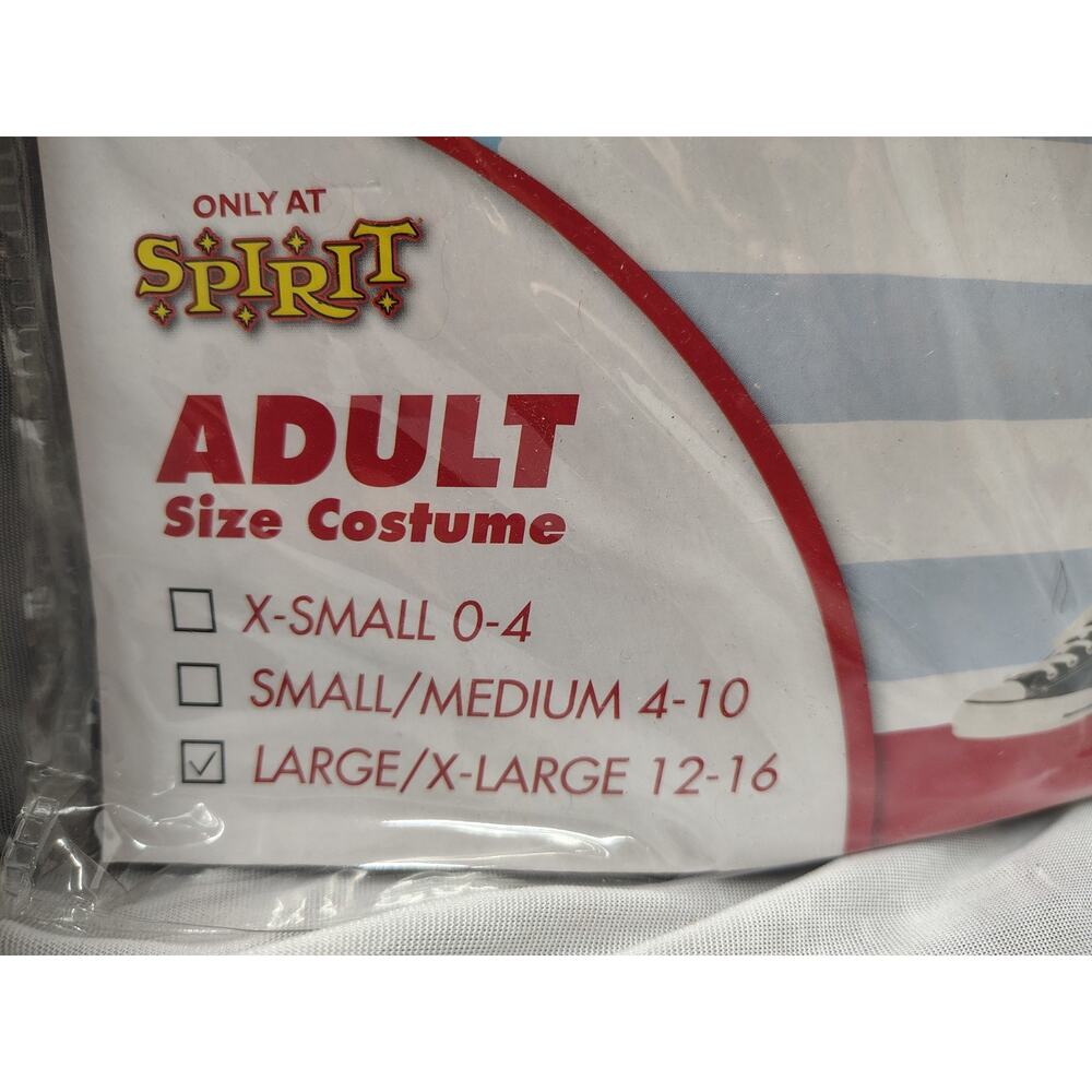 Wenda Where's Waldo Costume Adult Large/XLarge Spirit Halloween Shirt Hat - Picture 2 of 7